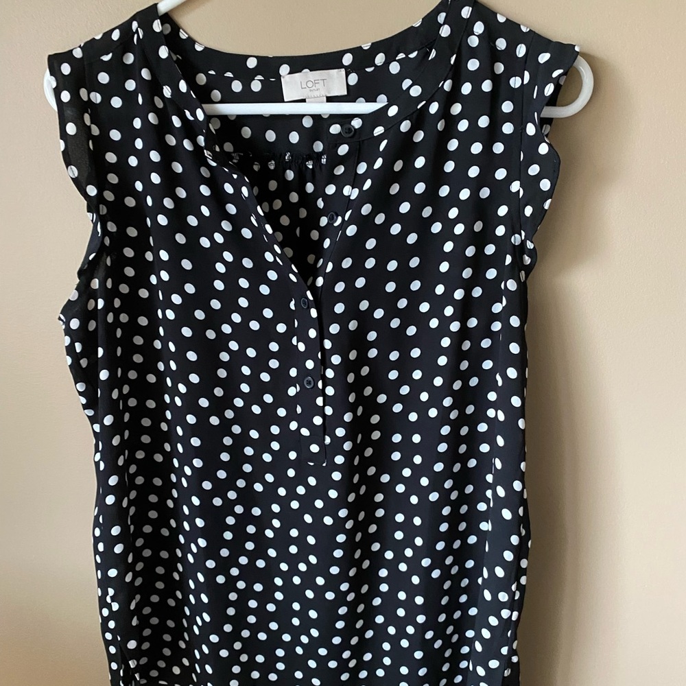 LOFT Polka Dot Blouse sz S